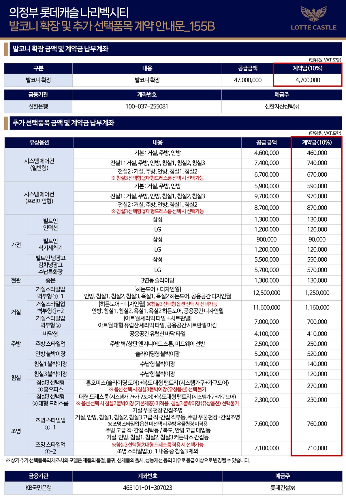 의정부 롯데캐슬009옵션계약안내문
